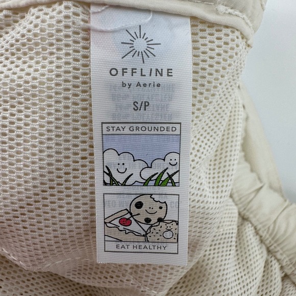 Aerie Offline Cargo Pants Cream Drawstring Waist Joggers Womens Size S Lounge - Picture 6 of 13